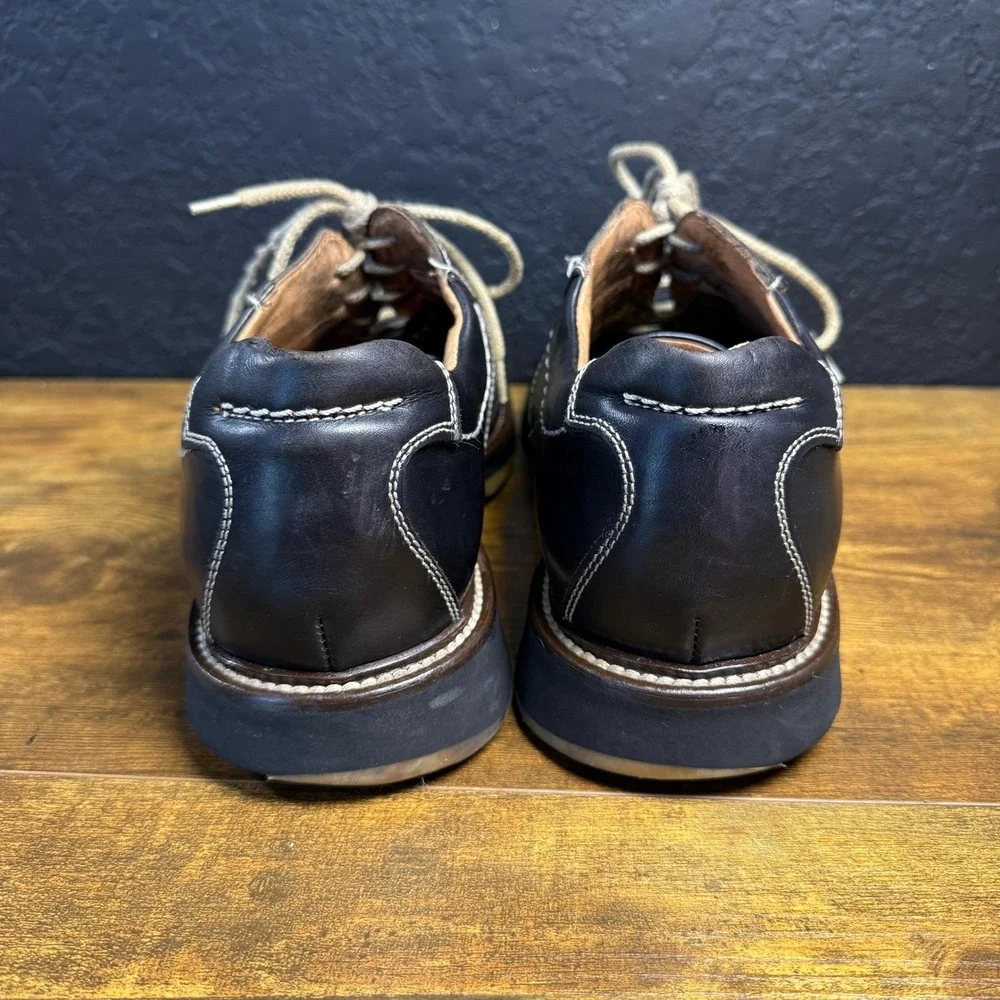 Johnston & Murphy Passport 20-2485‎ Navy Leather Oxford Mens 9.5 M Made in Italy